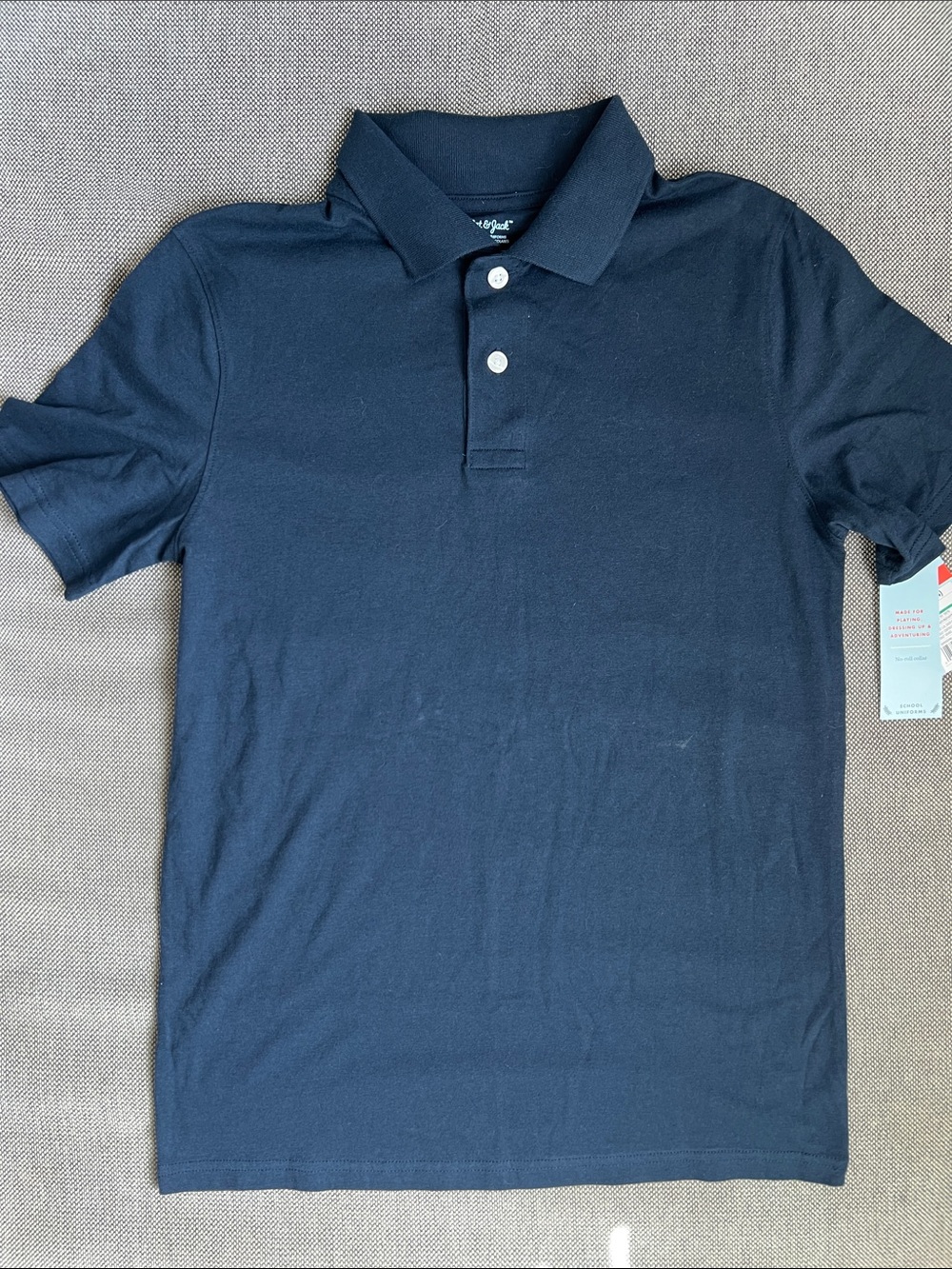 Cat & Jack Navy Short-Sleeve Polo- Size XL (14) - NWT